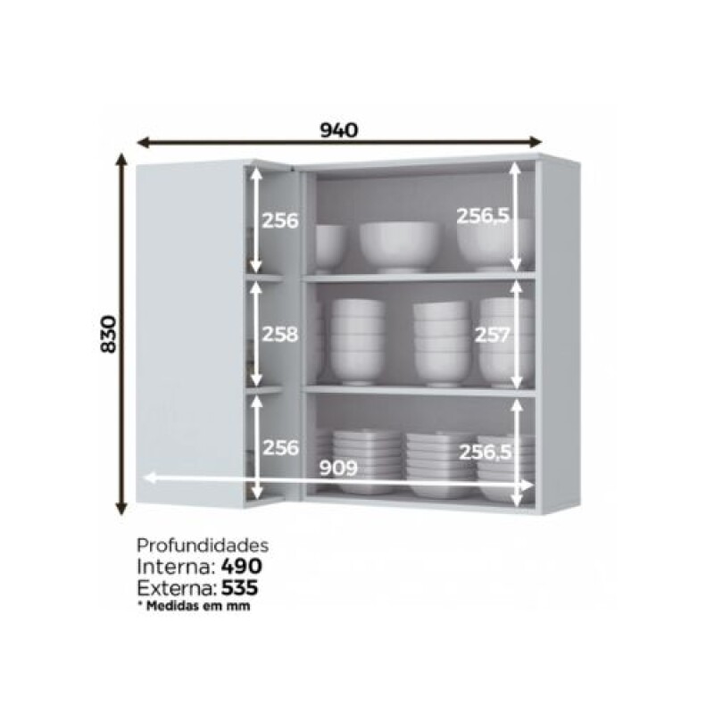 Aéreo Esquinero Americana 94 cm MDF Blanco Aéreo Esquinero Americana 94 cm MDF Blanco