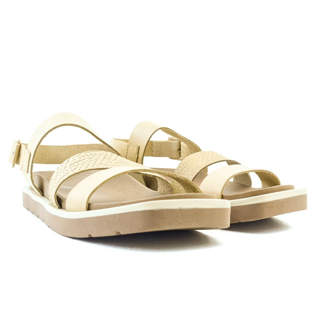 Sandalias Country Doble Tira de Mujer - 26402 - Marron Claro 