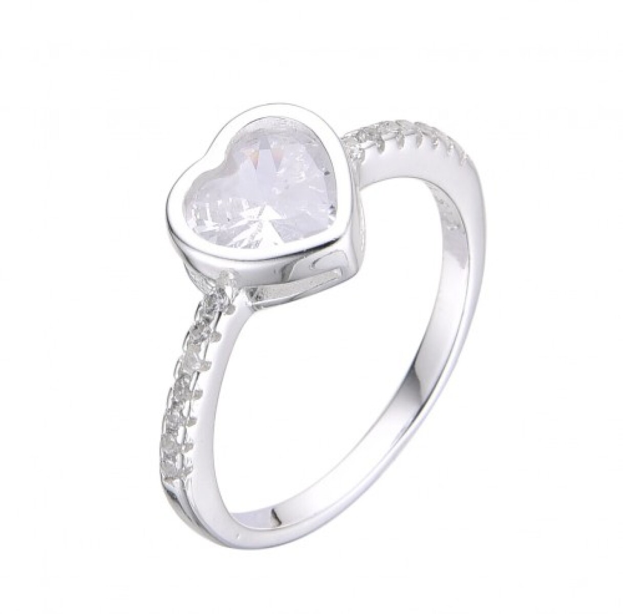 Anillo de plata 925 con circonias. 
