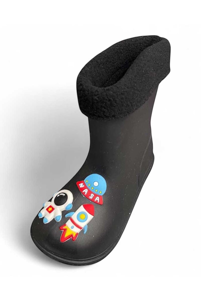 BOTA DE LLUVIA NIÑO NASA Negro