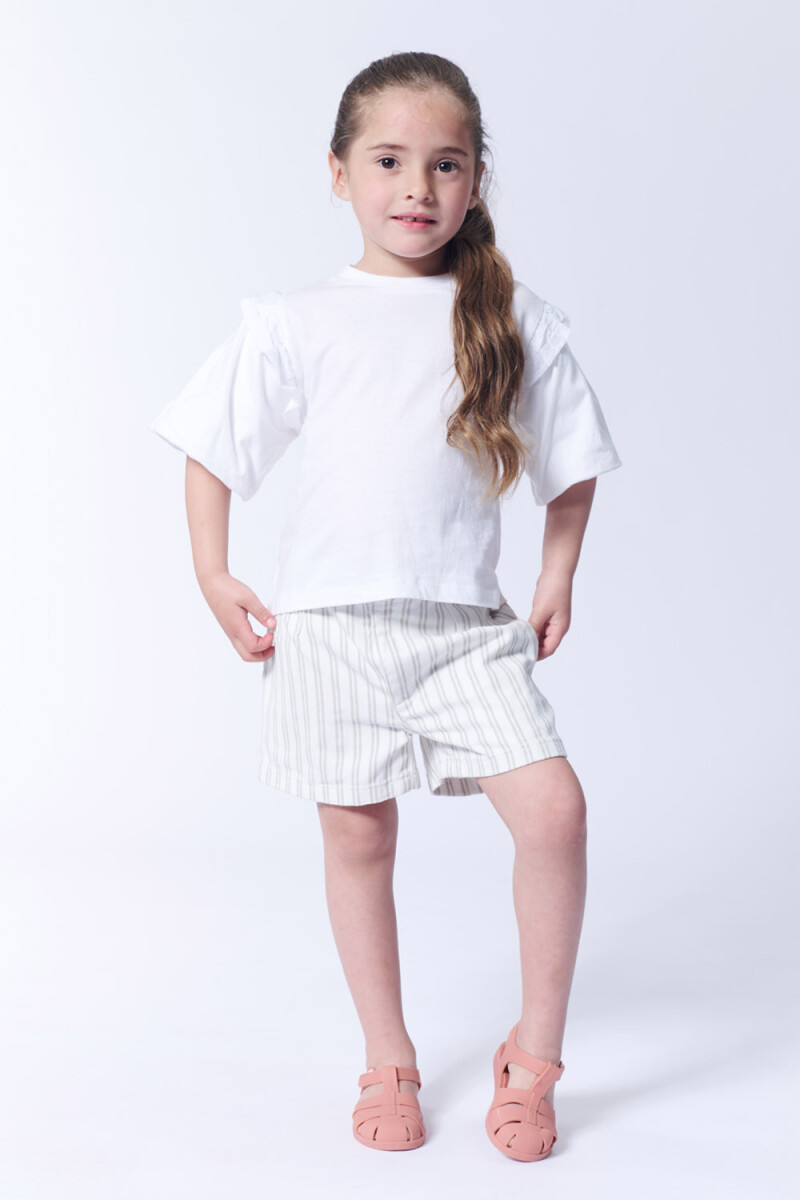 Short cintura elastizada Rayas Beige