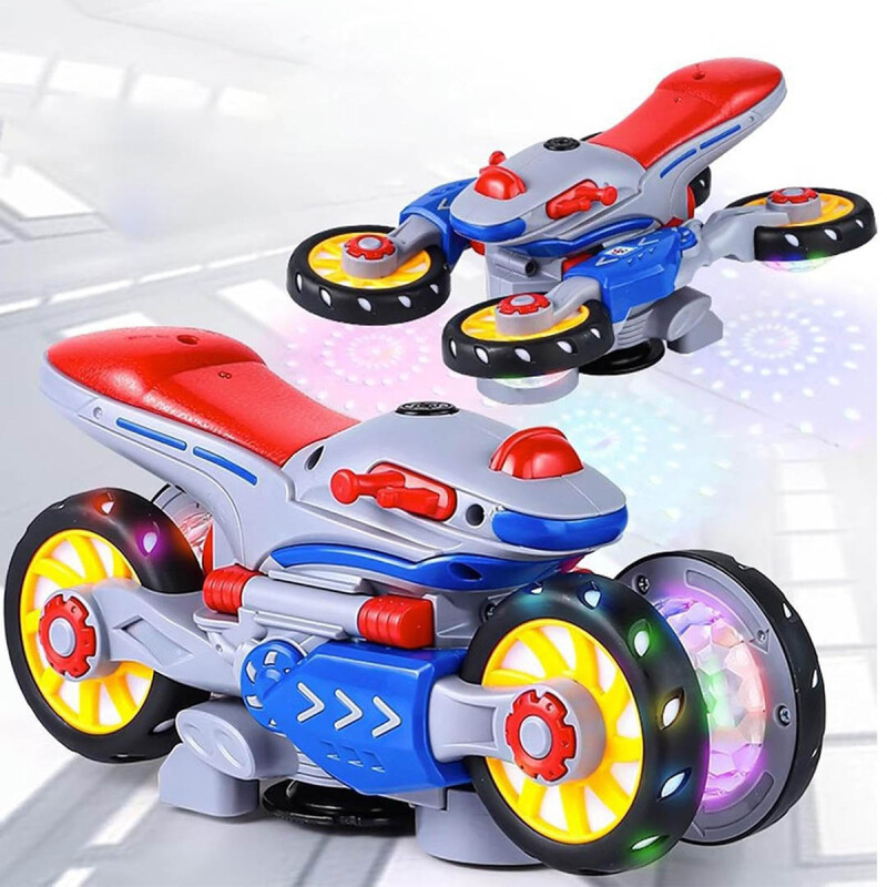 MOTO CON LUZ Y SONIDO GIRATORIO MOVIMIENTOS 360° PLASTICO MOTO CON LUZ Y SONIDO GIRATORIO MOVIMIENTOS 360° PLASTICO