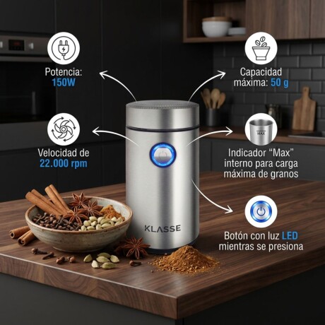 Molinillo De Café Acero inoxidable KLASSE Molinillo De Café Acero inoxidable KLASSE