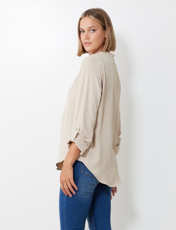 Blusa Escote V BEIGE