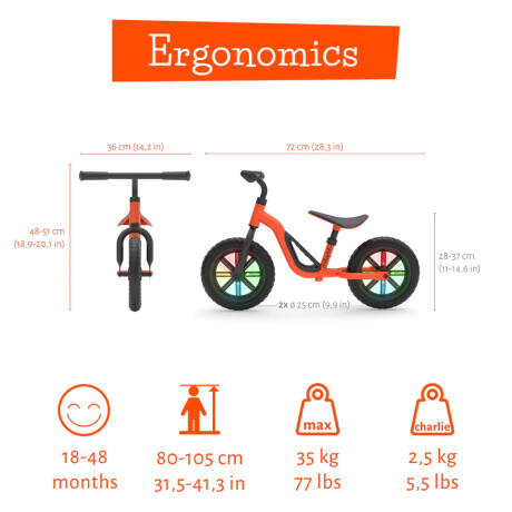 Bicicleta de Equilibrio Chillafish Charlie Glow Orange