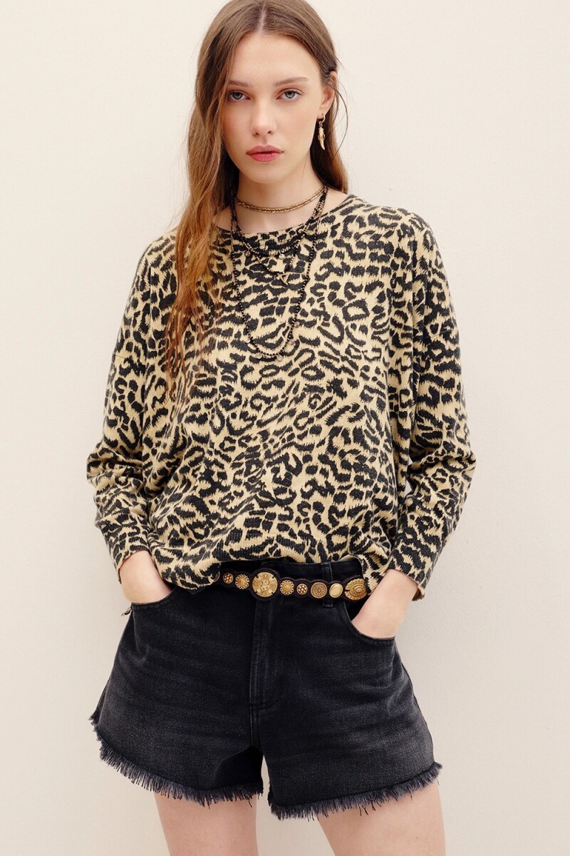 SWEATER AURORA ANIMAL LIGHT Leopardo