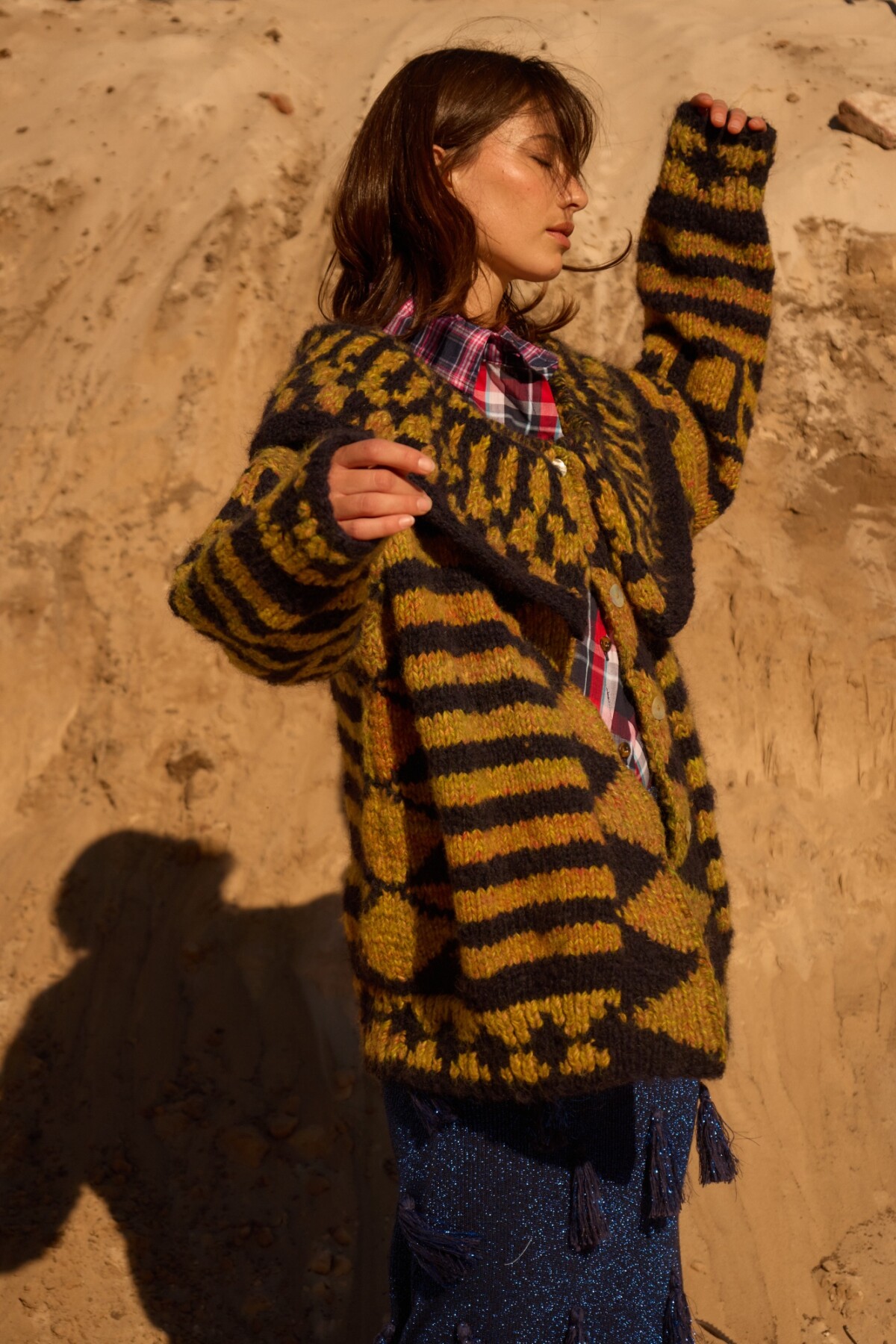 Eclectic Sweater Mostaza / Azul Marino