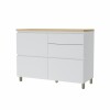 Bajo mesada 120 cm - 1 Puerta Basculante 4 cajónes - Rainha Blanco