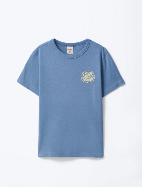 CAMISETA INFANTIL CON ESTAMPA AZUL