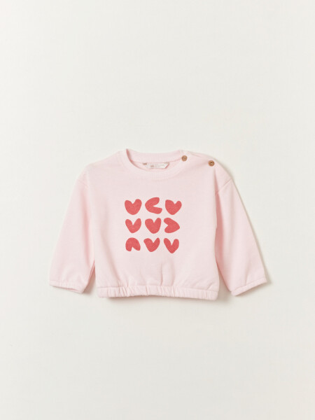 Buzo deportivo Estampa Corazones Rosa