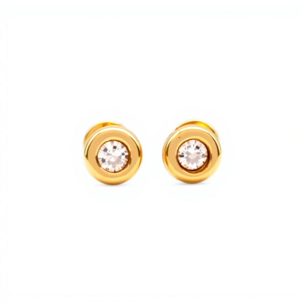 Abridores Punto de luz-Oro 18k-Piedra Zirconia-AB9532 conpiedra