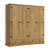 Ropero 4 puertas 2 Cajones Madera - Linea mexicana Natural