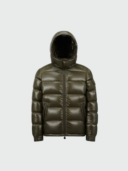 Moncler - Chaqueta rellena de plumas con capucha desmontable, Maya Verde