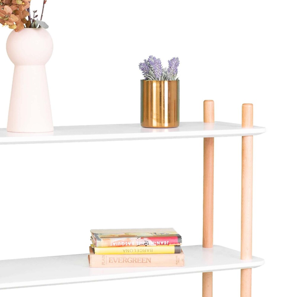 BIBLIOTECA SOFT MDF-Y-MADERA BLANCO 3 ESTANTES