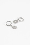 Aros dije medalla strass plateado