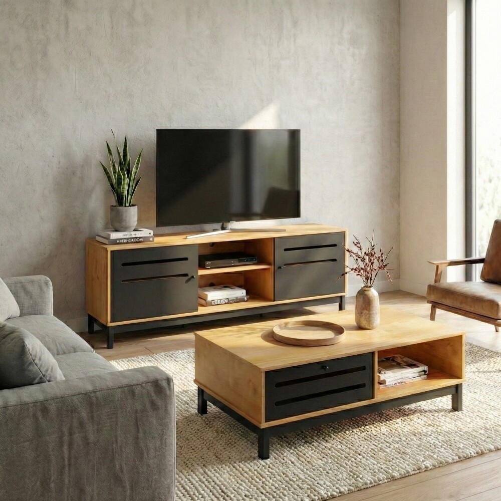 Combo Rack Para Tv + Mesa De Centro - Madrid Combo Rack Para Tv + Mesa De Centro - Madrid