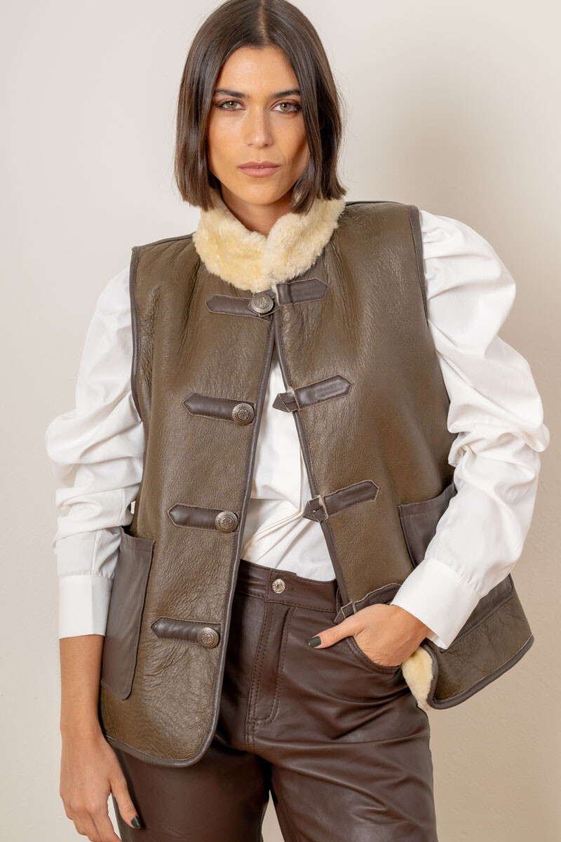 Chaleco army Beige chocolate
