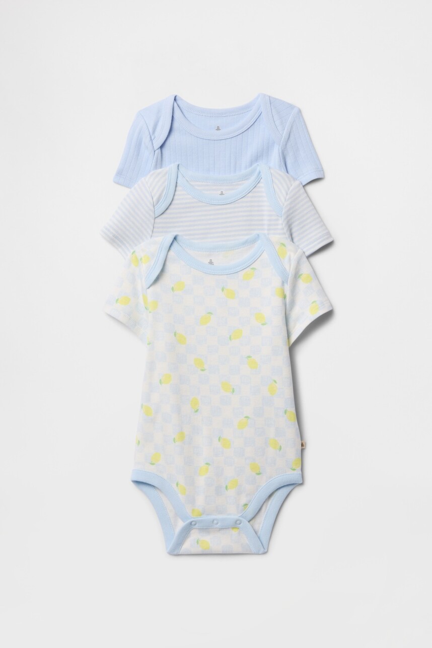 Bodies Pack X3 Bebé Serene Blue
