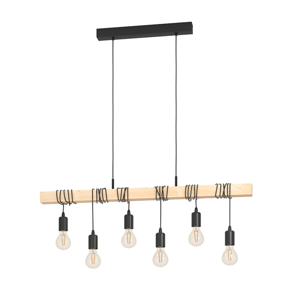 Lámpara colgante madera portal. negro TOWNSHEND - EG6246 