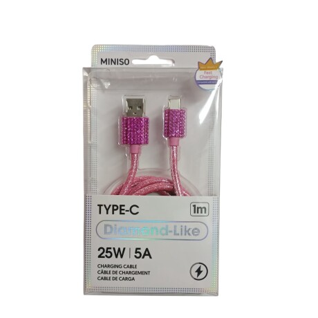 Cable diamante Tipo-C rosa
