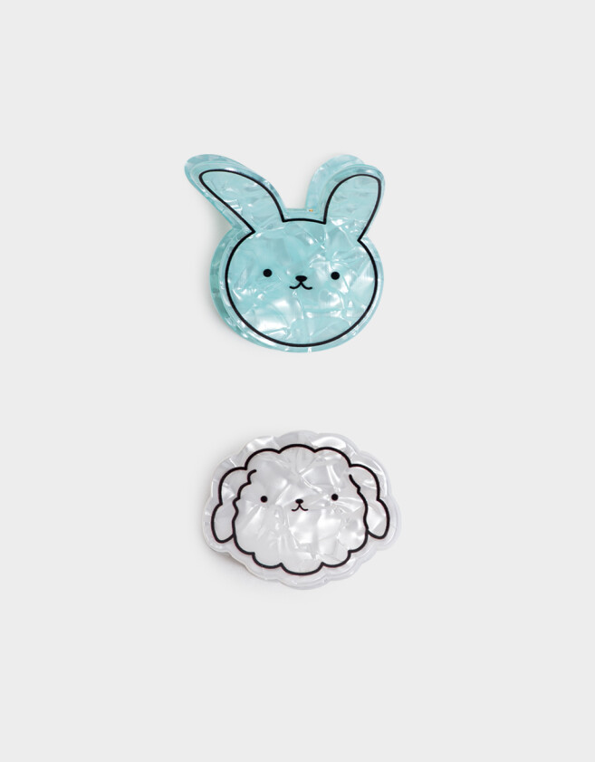 Hebillas Infantiles Animalito Set De Broches - Combinacion Bicolor