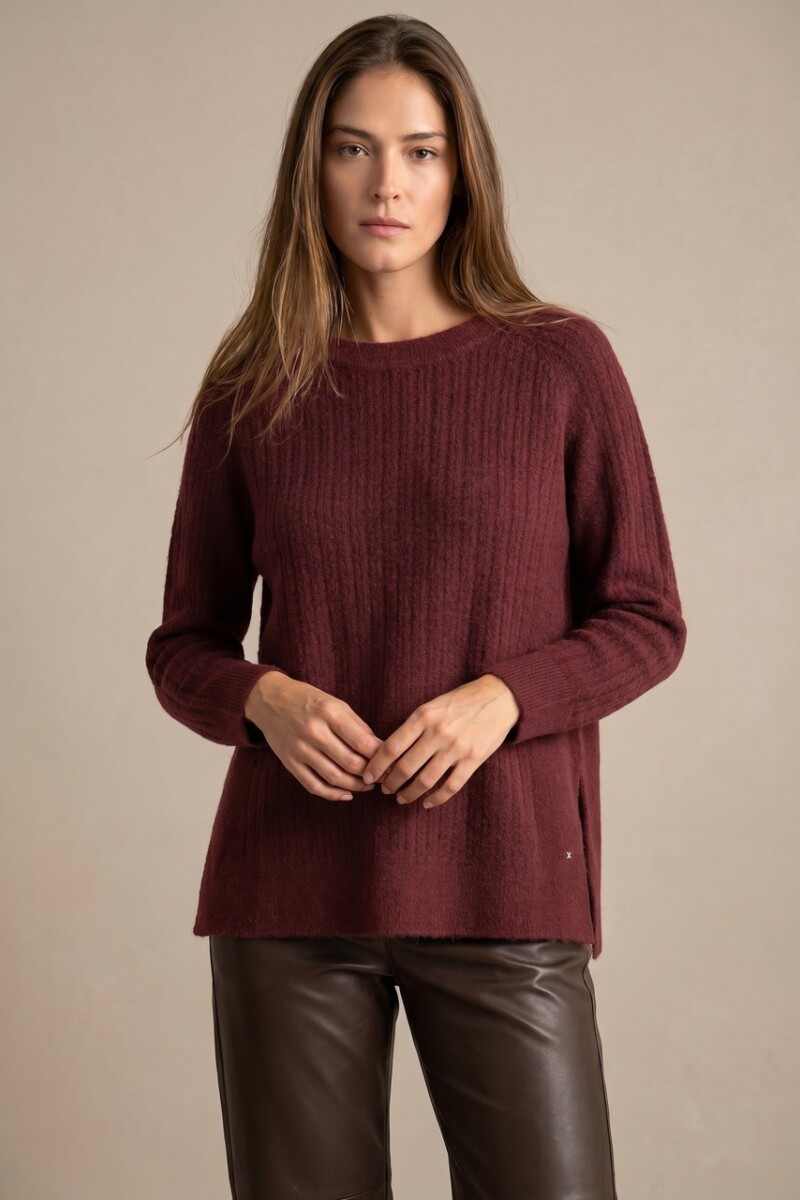 Sweater Texturado Bordeaux