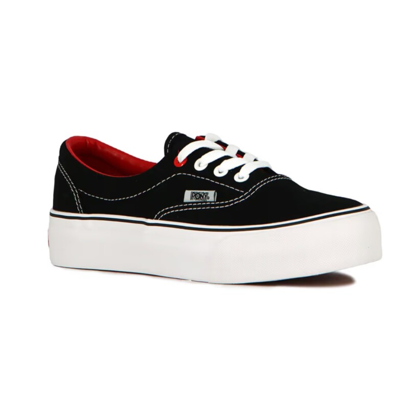 Championes Pony Soho casual tela-lona plataforma Negro