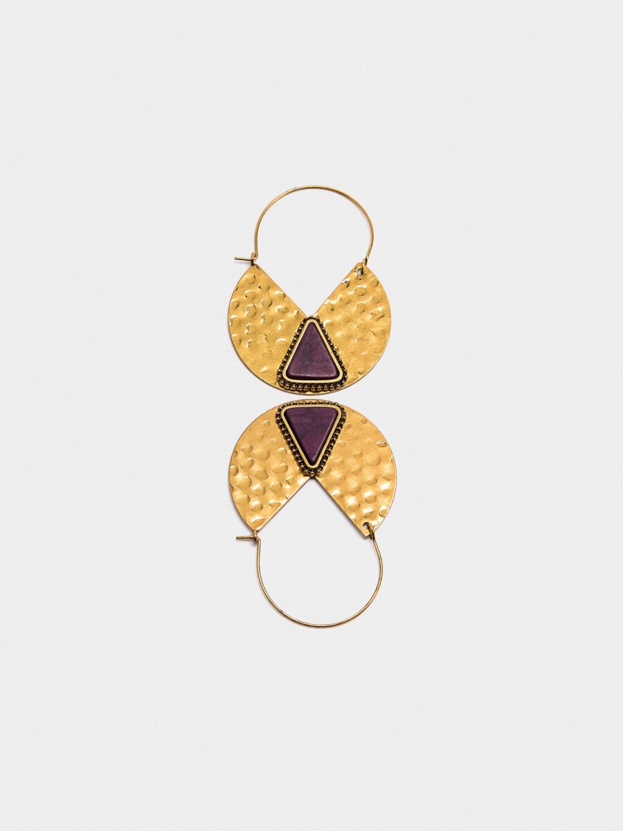 Aros De Piedra Triangular verde