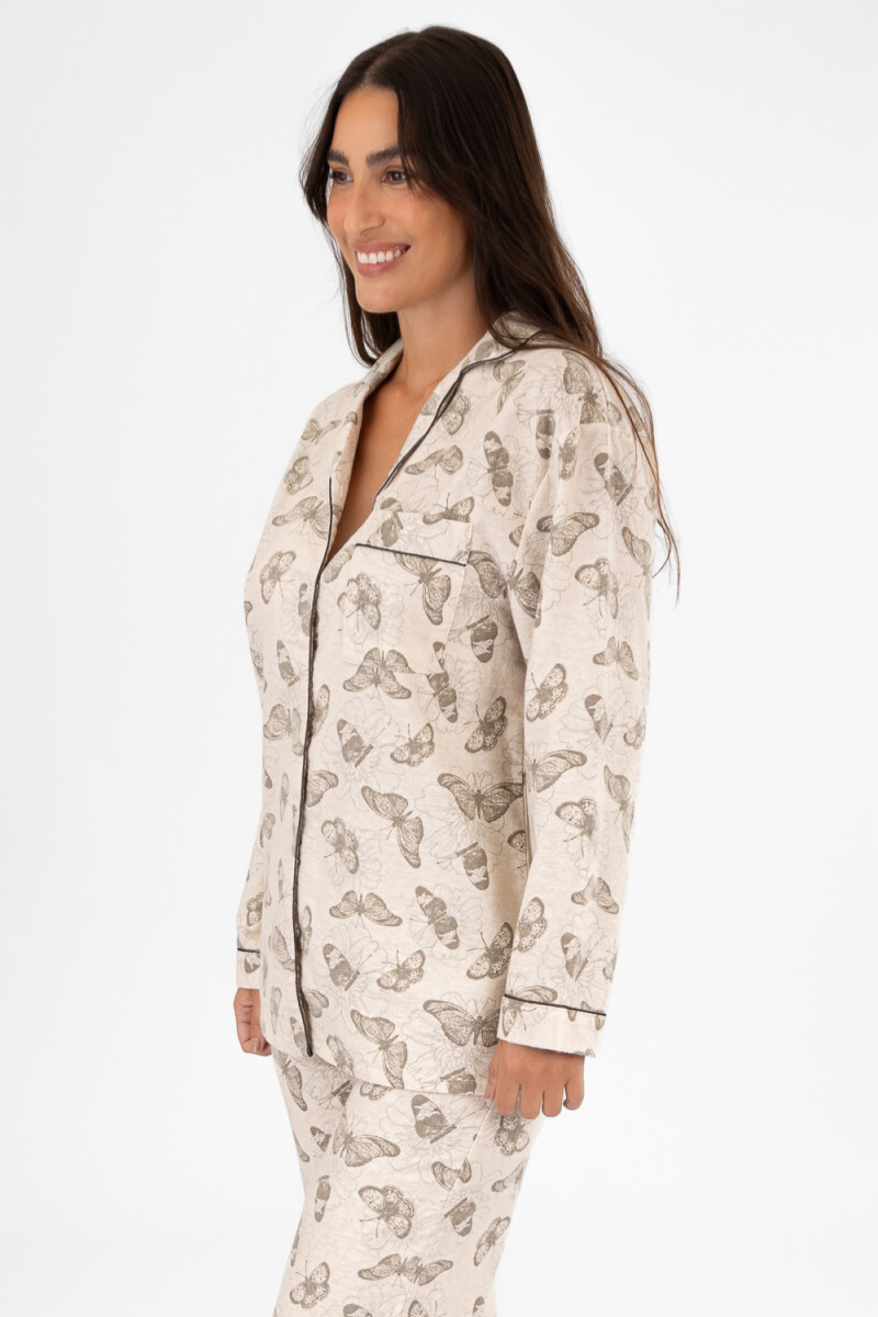 Pijama franela Marfil