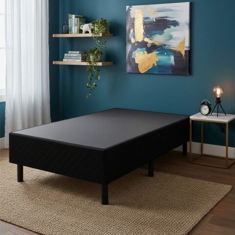 Base Box para Colchón de 1 Plaza - Madera Revestida en Poliéster Negro Base Box para Colchón de 1 Plaza - Madera Revestida en Poliéster Negro