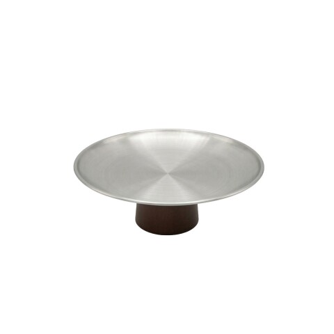 BANDEJA RED INOX C/BASE MADERA 20CM Unica