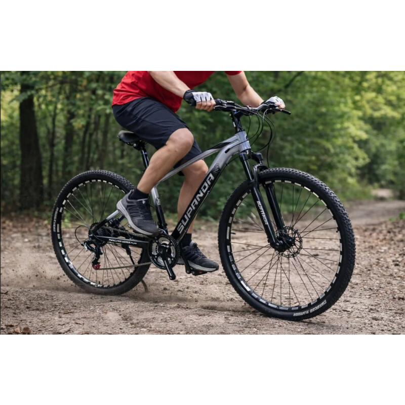 Bicicleta Montaña Aluminio 21 Vel Rodado 29 Cambio Shimano Gris Claro