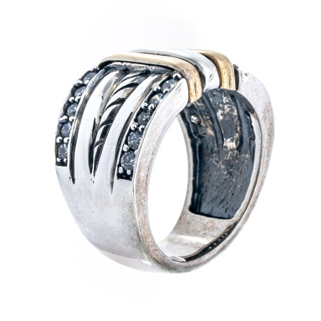 Anillo de plata y double de oro 18 ktes y circonias Anillo de plata y double de oro 18 ktes y circonias