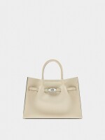 Bolso Tote Con Textura Y Detalle De Cinturón crudo
