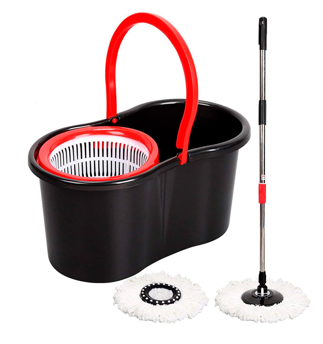 Mopa trapeadora con balde centrifugado 360 grados - negro 
