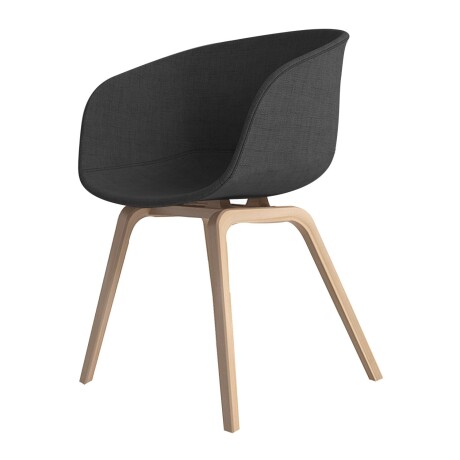 Sillas de comedor Eames con apoyabrazo tapizado Negro