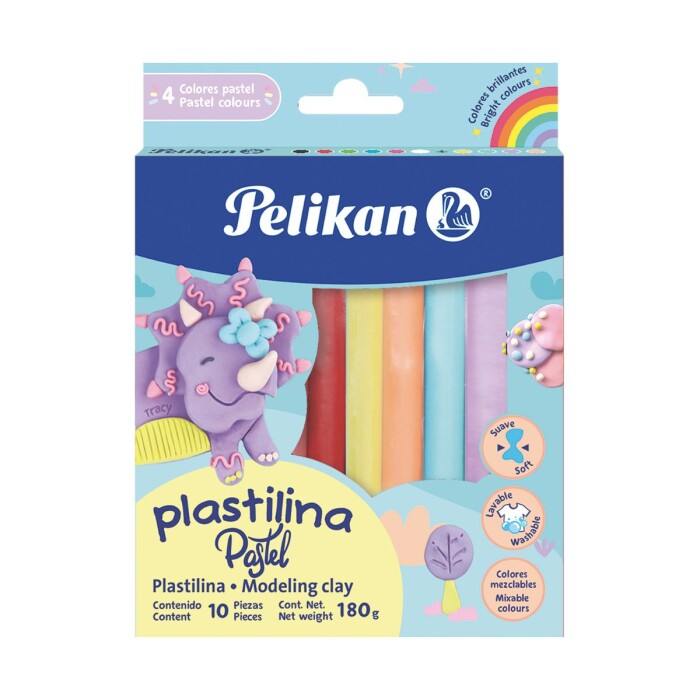 PELIKAN PLASTILINA BARRA 10 UNIDADES única