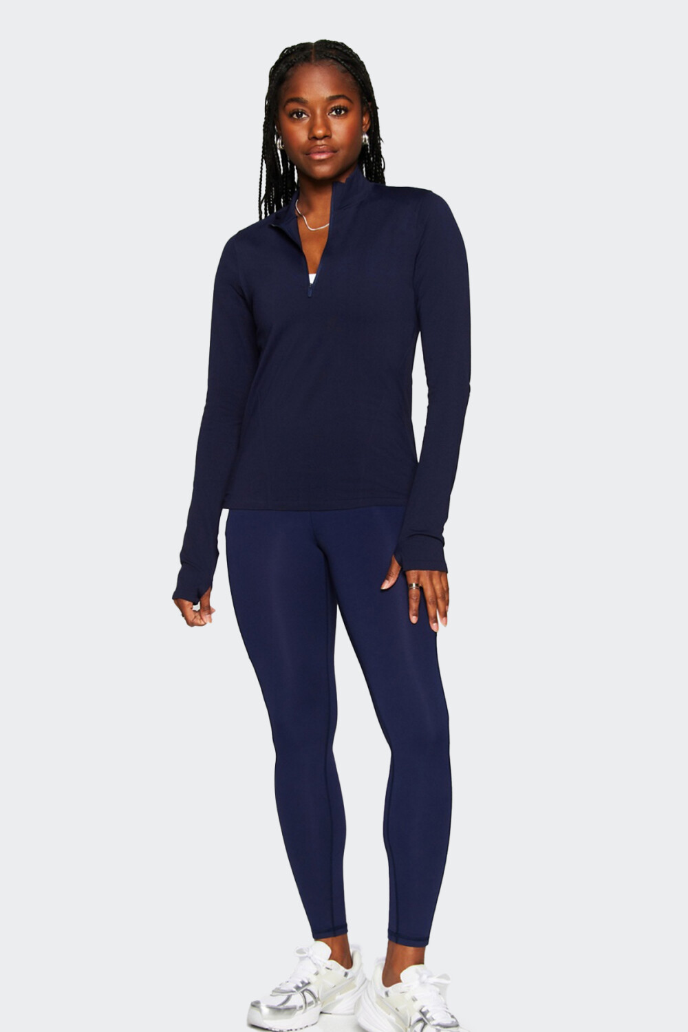 Remera Fabletics Manga Larga Feather Tech Azul