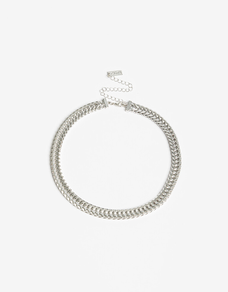 Collares Cortos Metal Collares Cortos Cadena De Metal - Plateado Rodio