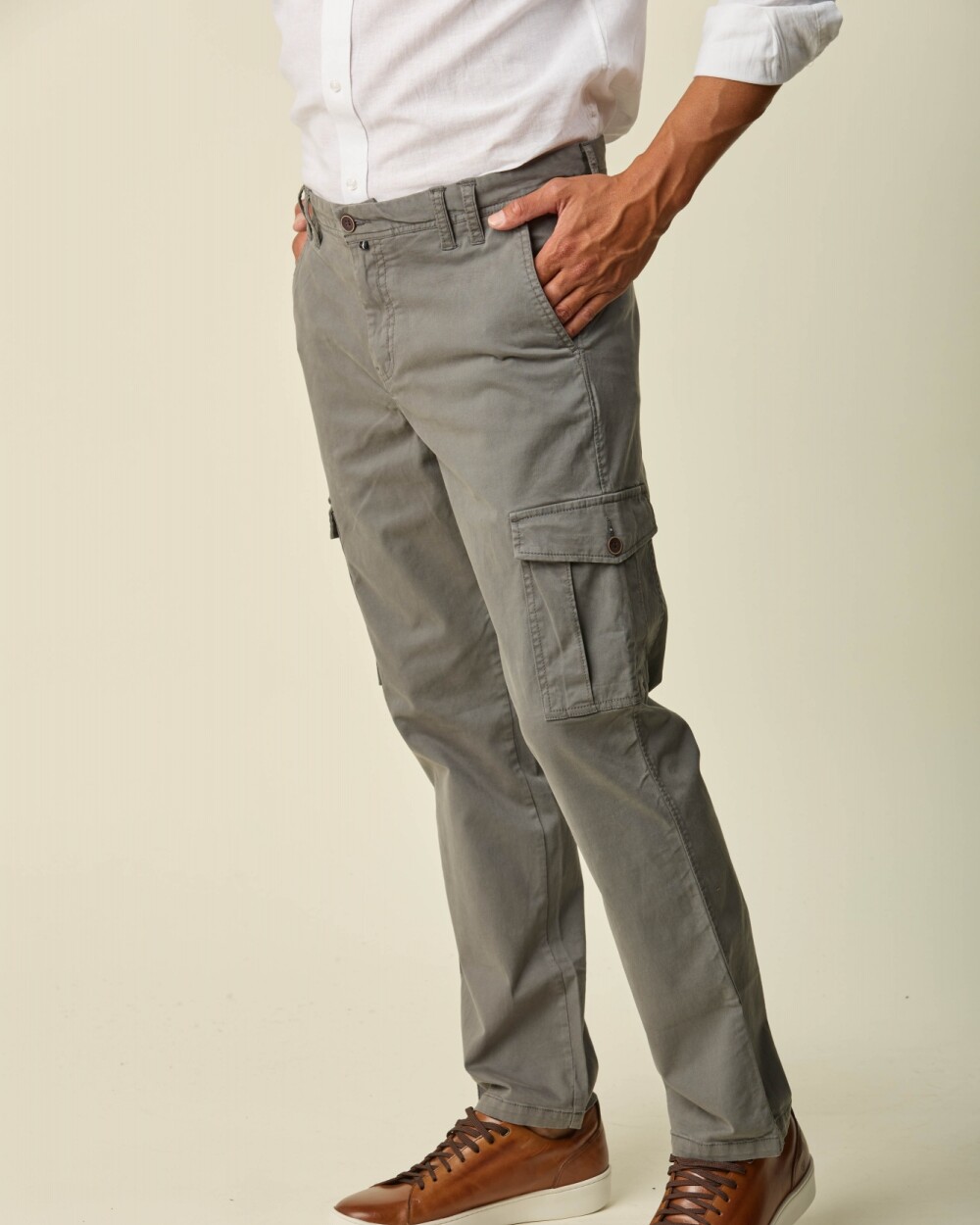Pantalón Cargo Algodón Gris