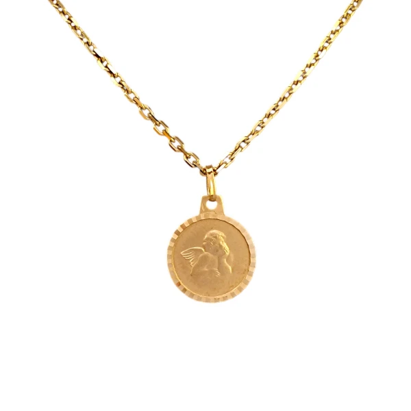 Dije Ángel de la guarda-Oro bajo-Sin Piedra-CP8601 sinpiedra