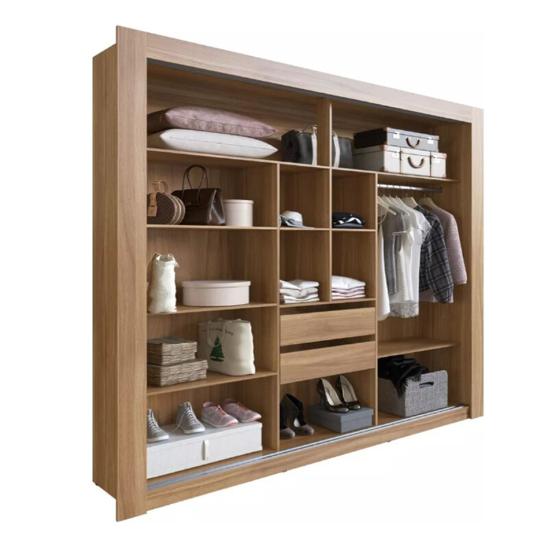 Juego de Dormitorio Premium Ropero + Comoda + Mesas Nogal/Grafito Juego De Dormitorio Premium Ropero + Comoda + Mesas Nogal/grafito