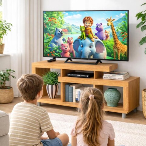 Rack TV hasta 42" Living Moderno 117cm - MDP 15mm con Nichos y Patas - Color Cinamomo Rack TV hasta 42" Living Moderno 117cm - MDP 15mm con Nichos y Patas - Color Cinamomo