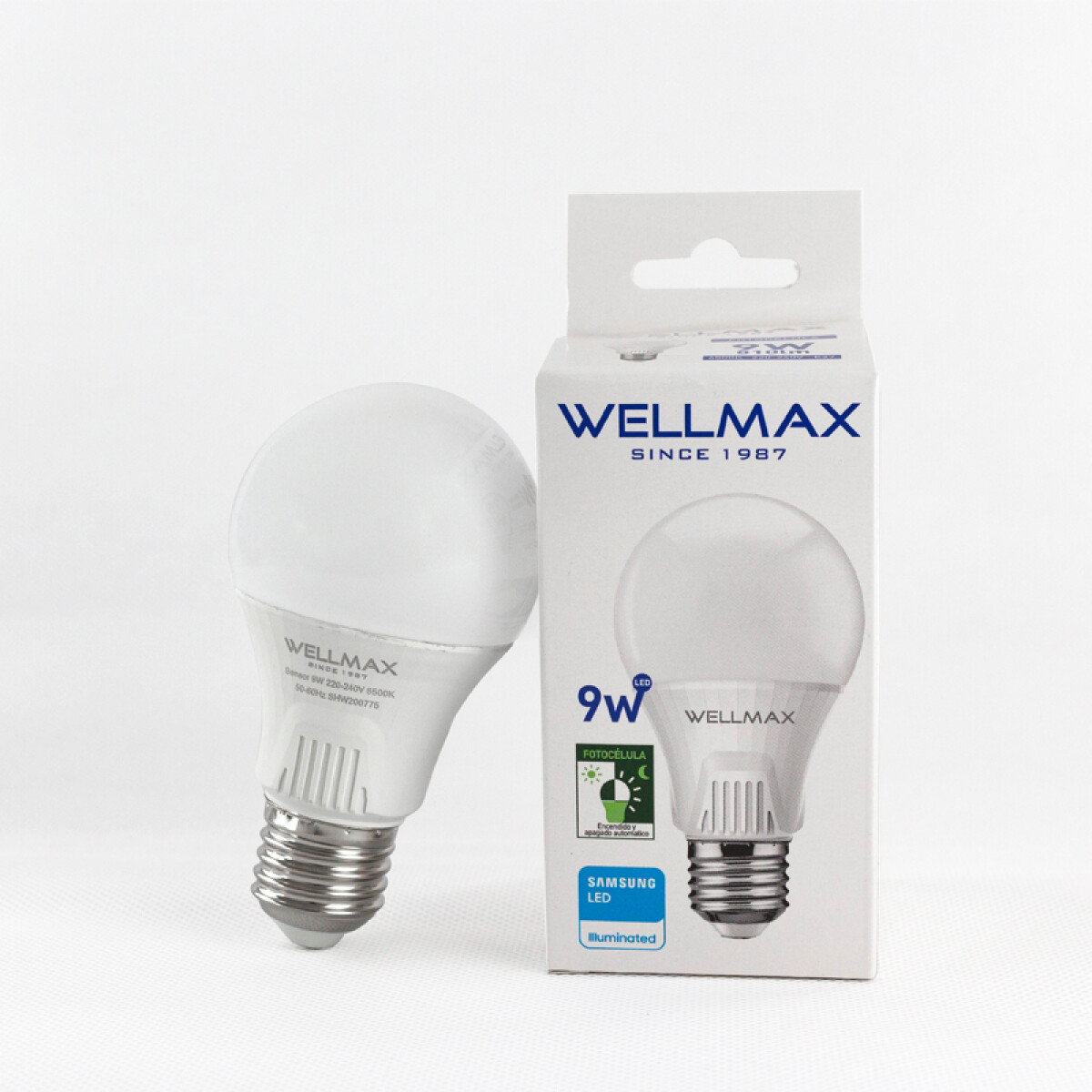 LAMPARA LED C/FOTOCELULA 9W (EQUI 75W) A60-E27 FRIA WELLMAX ++ - N/a 