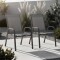 Set x2 Silla De Jardín De Metal Y Textilina Apilable con Apoyabrazos GRIS