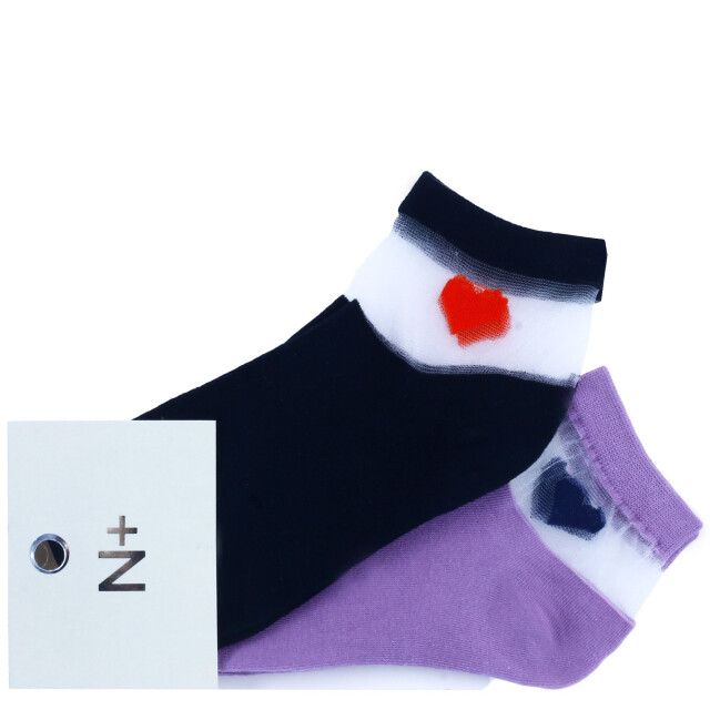 Medias de Mujer N+ x2 Smile Negro - Lila
