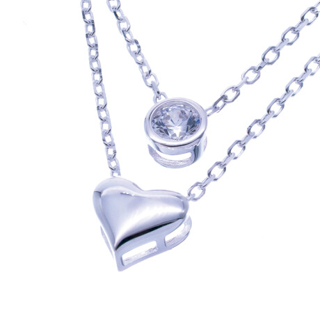 Conjunto de cadenas y dije de plata 925, CORAZON Y PUNTO DE LUZ. Conjunto de cadenas y dije de plata 925, CORAZON Y PUNTO DE LUZ.