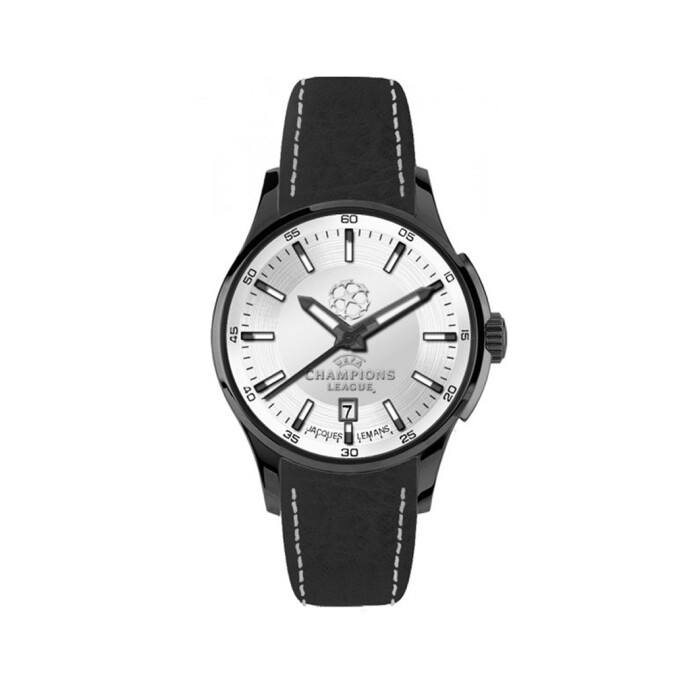 Reloj Jacques Lemans con Malla de Cuero y Esfera Redonda Reloj Jacques Lemans con Malla de Cuero y Esfera Redonda