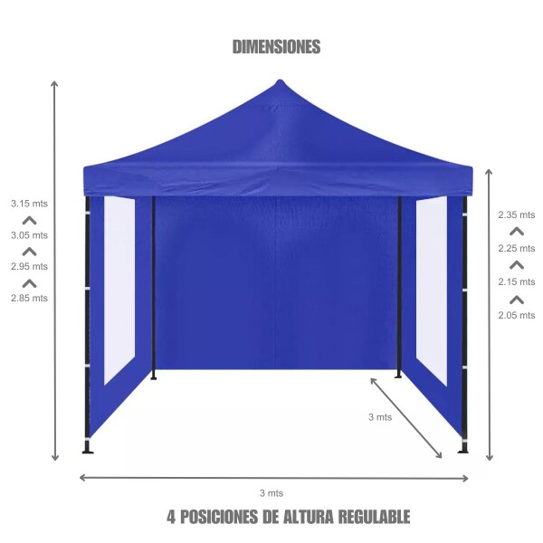 Gazebo Plegable con Paredes y Ventanas 3x3 Para Playa o Jardín Autoarmable Color Azul Gazebo Plegable 3x3 M Autoarmable Ventanas Jardin Toldo Uv Color Azul