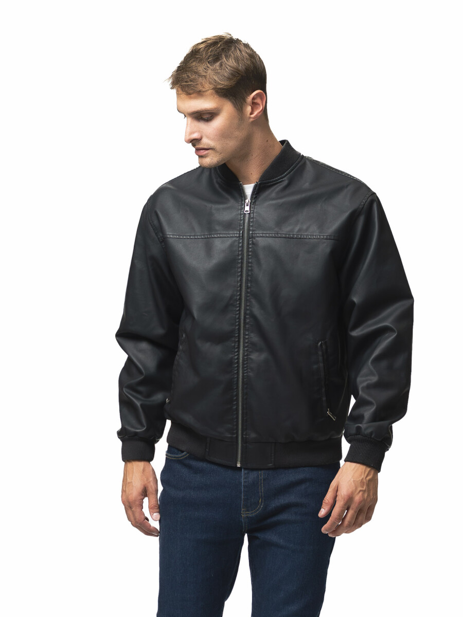 Campera de Cuero St.Croce Nobuk - Negro 